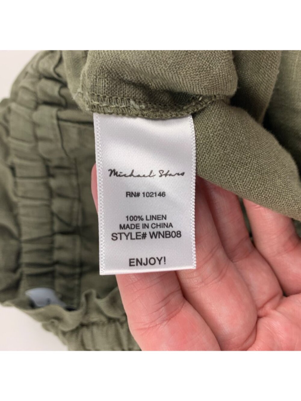 Michael Stars Olive Linen High Rise Shorts S - Picture 4 of 5